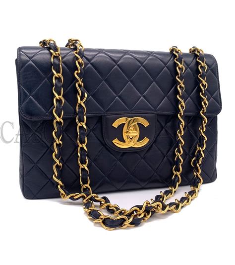 shopping chanel vintage pelle d'agnello blu|Vintage Chanel Bags .